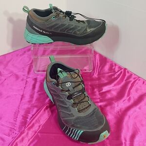 Women's Athletic Shoes - Brown and Green
